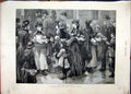 Original Old Antique Print 1890 Flower Girls University College Hospital Giving