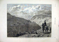 Original Old Antique Print 1879 Brighton Harriers Hounds Crossing Devils Dyke