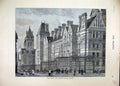 Original Old Antique Print 1879 New Law Courts Exterior East Front View 19th
