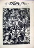 Original Old Antique Print Thanksgiving Day 1872 Hearty Welcome 19th