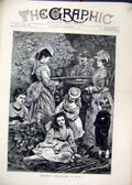 Original Old Antique Print 1872 Amateur Hopicking Kent Family Country Scene 19th