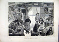 Original Old Antique Print 1871 Human Hair Market Alsace Women Men Victorian