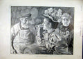 Original Old Antique Print 1896 Drinking Taste London Docks Fair Visitors Vaults