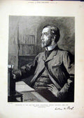 Original Old Antique Print Celebrities Honourable Arthur Wellesley 1887 Speaker