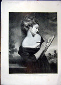 Original Old Antique Print Portrait Girl Sketching C1800 Baroness Burdett-Coutts