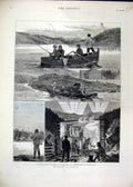 Old Antique Print Sketches Norway 1881 Fly-Fishing Picnic Fisherman Shed 19th