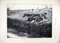 Original Old Antique Print 1874 Steeplechasing Horse Jumping Fence Ditch 19th