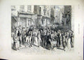 Original Old Antique Print 1874 Persian Street Reign Terror France Coffee Shop