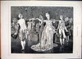 Original Old Antique Print 1875 Men Women Dancing Romance 19th Century