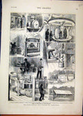 Original Old Antique Print 1874 Manufacture Storage Gunpowder Hydraulic Press