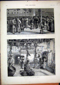 Original Old Antique Print Grape Harvest Italy Civil War Spain Siers Madrid1873