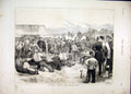 Original Old Antique Print Military Sports 1873 Tug War Scotland Kilt Victorian