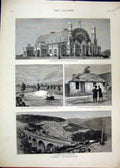 Old Antique Print 1879 Australia Blue Mountain Railway Alfred Park House 19th