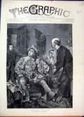 Original Old Antique Print 1871 Backstage Theatre Man Dressed Costume Victorian
