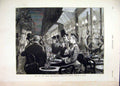 Original Old Antique Print Paris Boulevards Outdoor Guests Caf∆? 1877 Romance