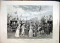 Original Old Antique Print 1890 New Play Drury Lane Theatre Million Money 19th