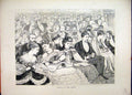 Original Old Antique Print Stalls Opera House 1870 Audience Watching Victorian