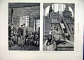 Original Old Antique Print 1878 Work Coal Mine Lamps Screening Belt Victorian