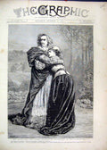 Original Old Antique Print Irving Bateman Richelieu Lyceum Theatre 1873 19th
