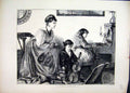 Original Old Antique Print Musical Rehearsal 1872 Girl Playing Piano Boy Violin