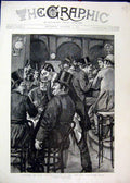 Original Old Antique Print Sketches Life Character City 1891 Luncheon Hour Drink