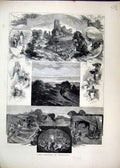 Original Old Antique Print 1871 Wine Burgundy Vineyard Men Work Sketches 19th