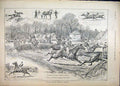 Original Old Antique Print 1892 Army Navy Steeplechase Mahdi Hollington Fence