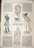Old Antique Print 1879 Theatrical Sketches Gaiety Circus Iron Chest Clown 19th