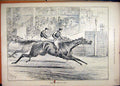 Original Old Antique Print Horse Racing Close Finish 1886 Winner Neck Victorian