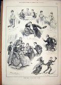 Original Old Antique Print 1884 Nita First Novelty Theatre Fizzleron Horace 19th