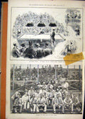 Old Antique Print 1880 Billiards James Hall Cricket Cape Good Hope Sport 19th