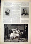 Original Old Antique Print 1892 Photo Golf Ridley Montgomery Stewart Romance