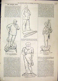 Original Old Antique Print 1879 Sketches Angel Temperance Gooch Copeau Statue