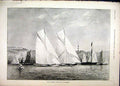 Original Old Antique Print Royal Western Yacht Club 1894 Plymouth Ships 19th