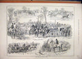 Original Old Antique Print 1880 Bache Cunard Horse Meet Stretton Carriage 19th