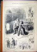 Original Old Antique Print Middleman Shaftesbury Theatre Scenes 1889 Victorian