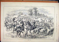 Old Antique Print 1883 Barnet Fair Horses Frightened Tents Country Scene 19th