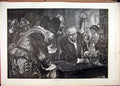 Original Old Antique Print 1892 War Time Levy Men Money Selling Fine Art 19th