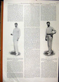 Original Old Antique Print 1899 Cricket Player Richardson Surrey Mcleod Sport