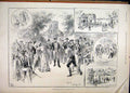 Original Old Antique Print 1891 Sailor Knot Drury Lane Theatre Scenes Victorian