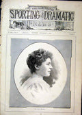 Original Old Antique Print Portrait Miss Daisy England 1893 Woman 19th
