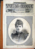 Original Old Antique Print 1889 Portrait Miss Marion Beautiful 19th