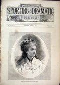 Original Old Antique Print 1875 Portrait Zare Thalberg Prima Donna Victorian