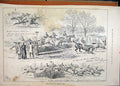 Original Old Antique Print 1891 Steeplechasing Sandown Park Horse Racing 19th