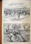 Original Old Antique Print 1891 Starting Post City Suburban Horse Racing Jumping