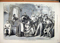 Original Old Antique Print 1880 Theatre Scene Danites Sadler Wells Family Baby