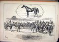Original Old Antique Print 1878 Horse Race City Suburban Starting Post Sefton