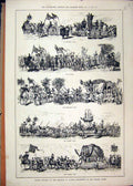 Original Old Antique Print 1879 Austria Trades Guilds Ers Hunters Gardener 19th