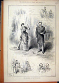 Original Old Antique Print 1883 Scenes Millionaire Court Theatre 19th