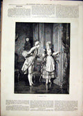 Original Old Antique Print 1879 Woman Man Romance Note Morning Fine Art 19th
